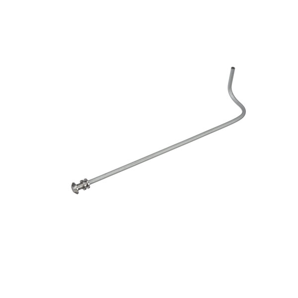 A long thin metal rod with a white background.