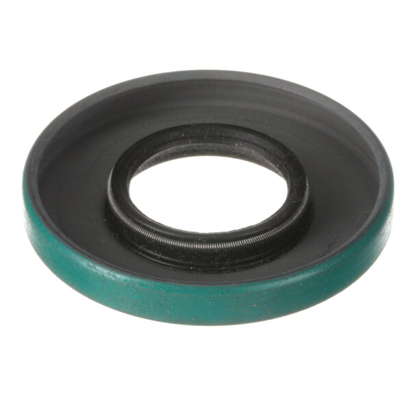 A green and black Groen round rubber seal.