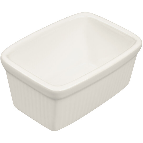 a white rectangular container with a white background