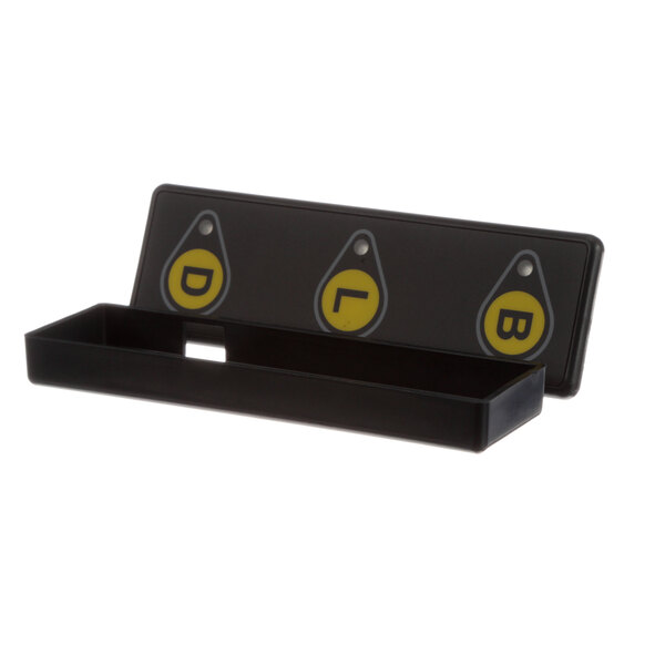 A black Duke Switch with three yellow buttons.