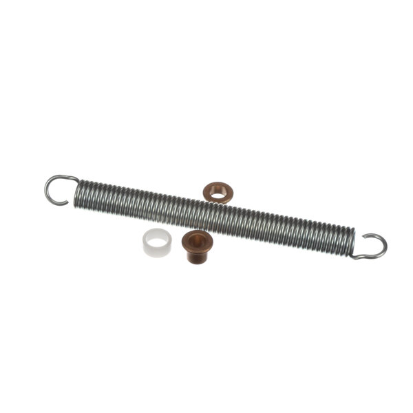 A Franke metal extension spring with a nut.