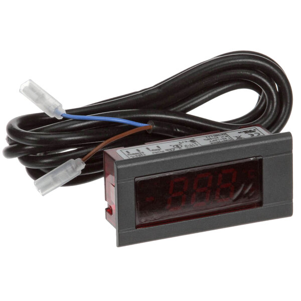 A black Norlake Dixell digital thermometer with wires and a digital display.