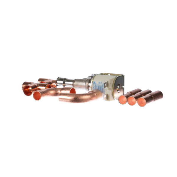 A close up of a Manitowoc Ice solenoid valve.