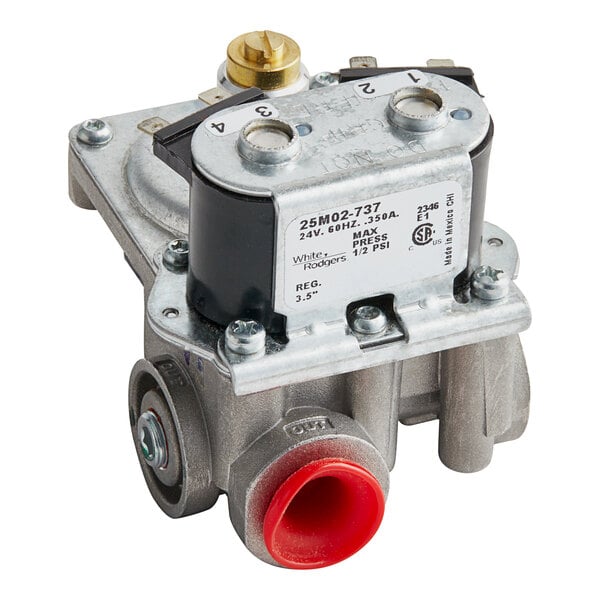A Vulcan gas valve with a red button.