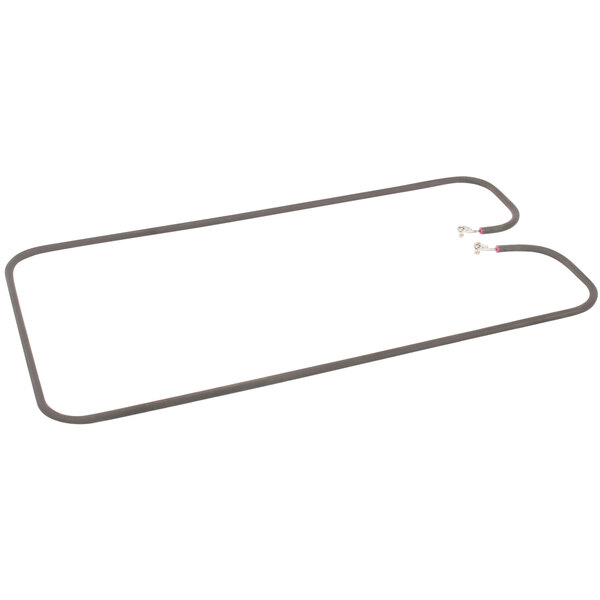 A rectangular metal heating element with black and pink wires.