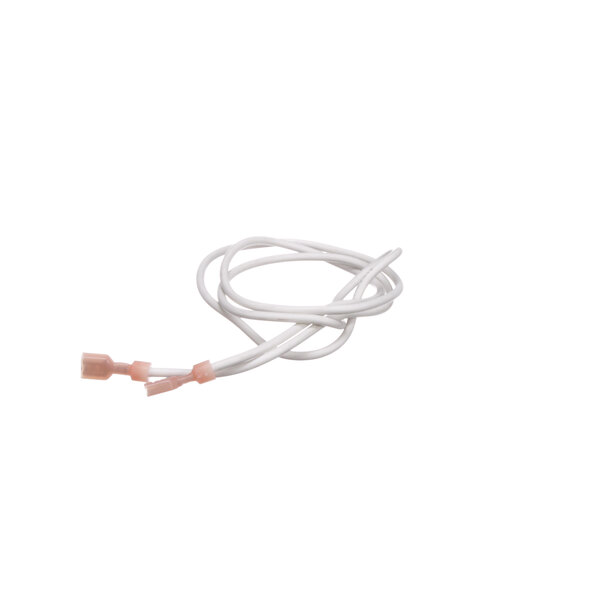 A white cable with pink ends.