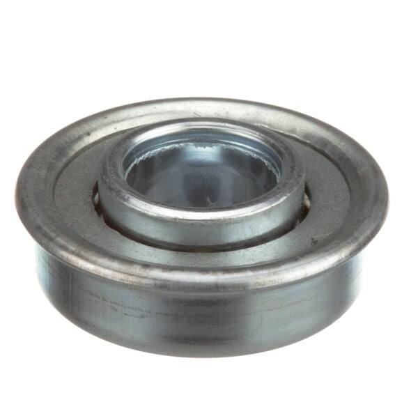 A close-up of a Montague metal bearing with a metal ring.