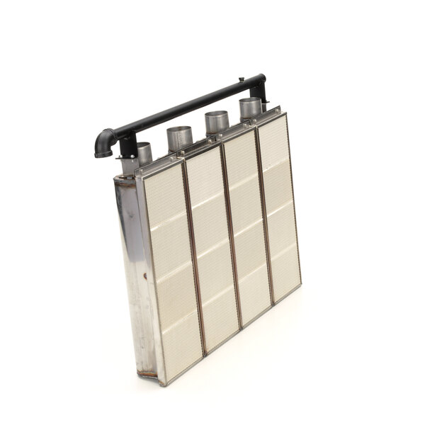 A metal box with a Groen Infrared Burner inside and a black handle.