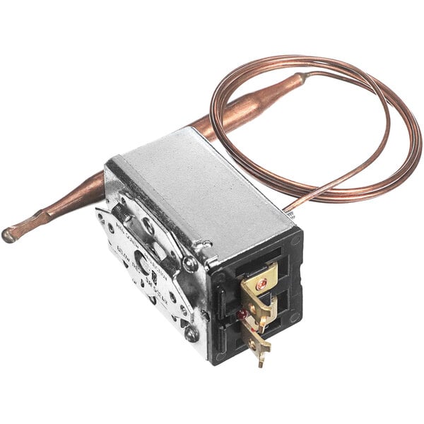 A Crown Steam Hi Limit Thermostat with a wire attached.