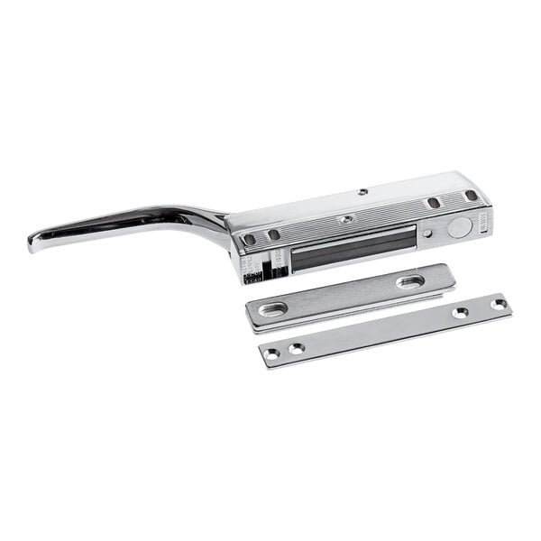 A chrome Metro RPC11-274 door latch with two metal handles.