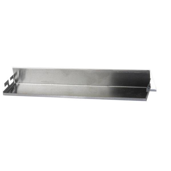 A stainless steel APW Wyott feeder shelf with a metal handle.