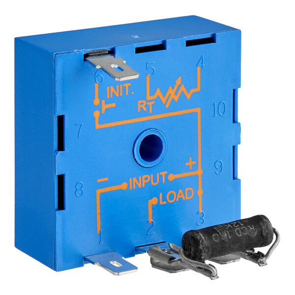 A blue Lincoln 370466 timer cool down module with labeled terminals and an included component.