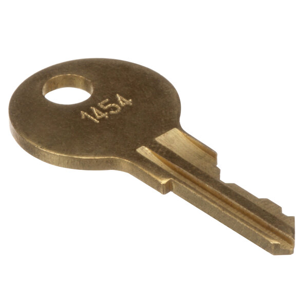 A close-up of a Beverage-Air key with the number 45 on it.