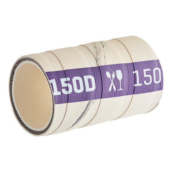 A Hobart tube with white and purple tape around it.