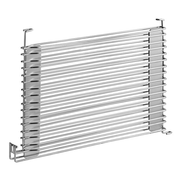 A metal rack with metal rods in the center.