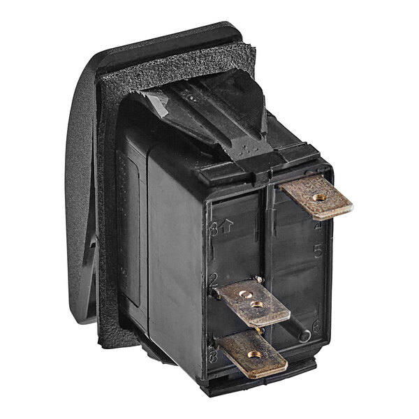 A black Cleveland On/Off switch with two metal terminals.