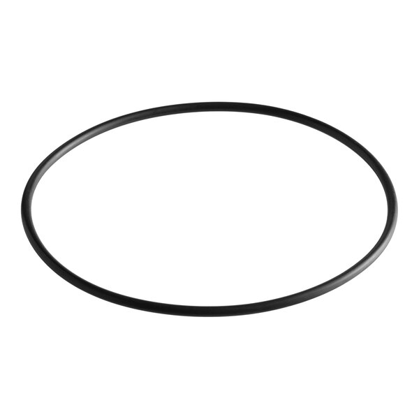 A black round rubber O-ring.