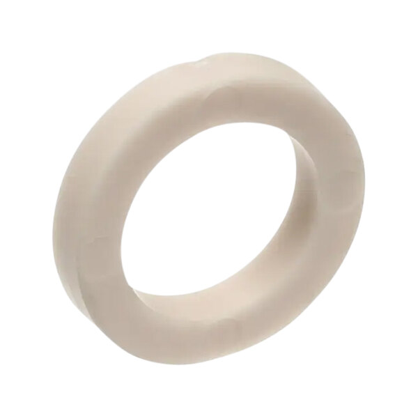 A white rubber ring on a white background.