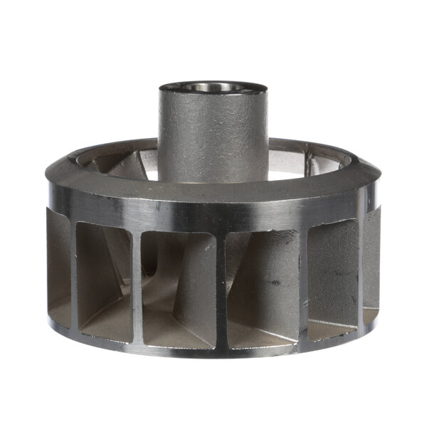 A metal Power Soak impeller with 13 blades and a circular hole in the center.