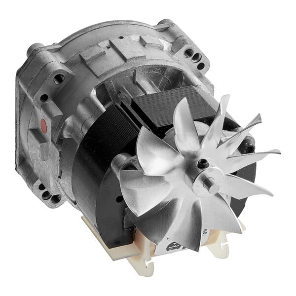 A metal Gearmotor with a propeller.
