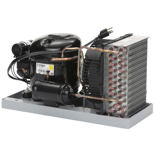 A black Randell condensing unit with a round metal lid and a fan.