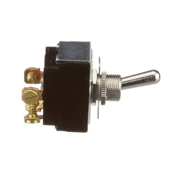 A close-up of a Marshall Air on/off toggle switch with gold hardware.