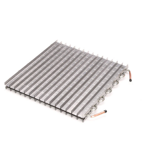 A close-up of a Hoshizaki metal evaporator grid with copper wires.