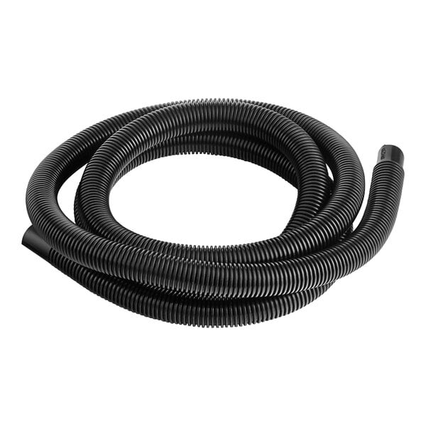 A black corrugated plastic tube for a Manitowoc Ice machine on a white background.