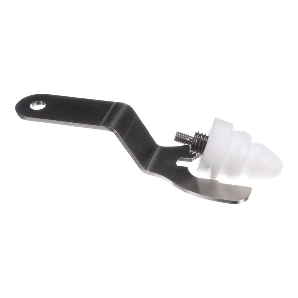 A white plastic and metal Sammic disc guard.