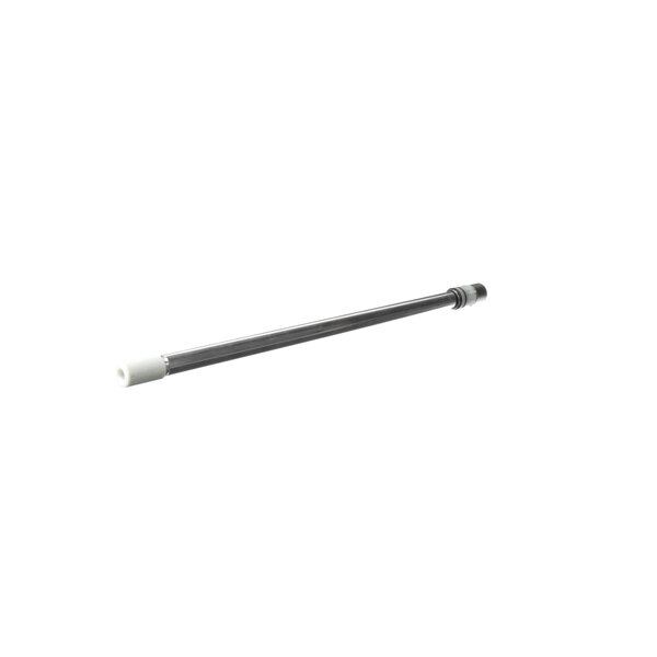 A metal rod with white tips.