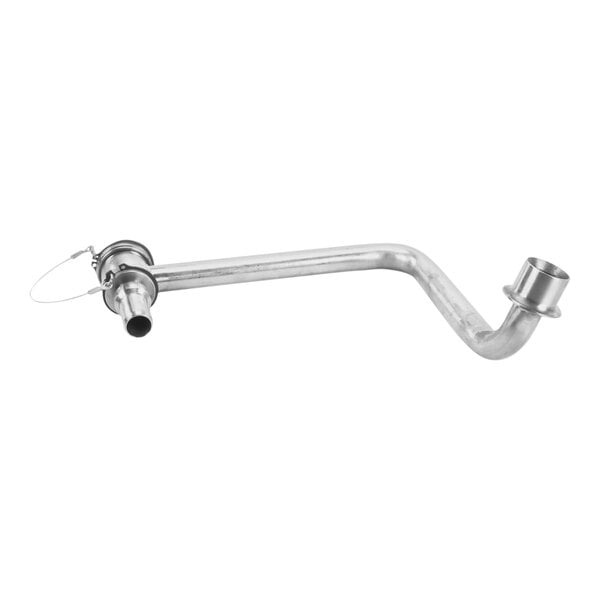 A stainless steel metal pipe with a silver handle.