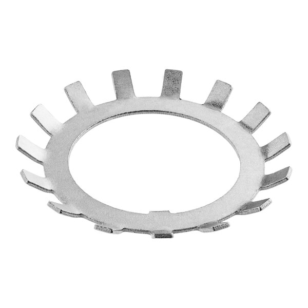 A close-up of a silver Hobart lockwasher.