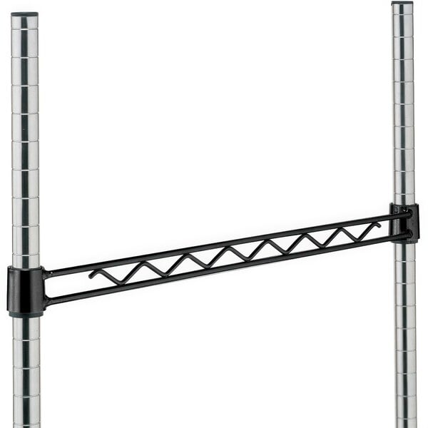 A metal frame with a black Metro hanger rail.