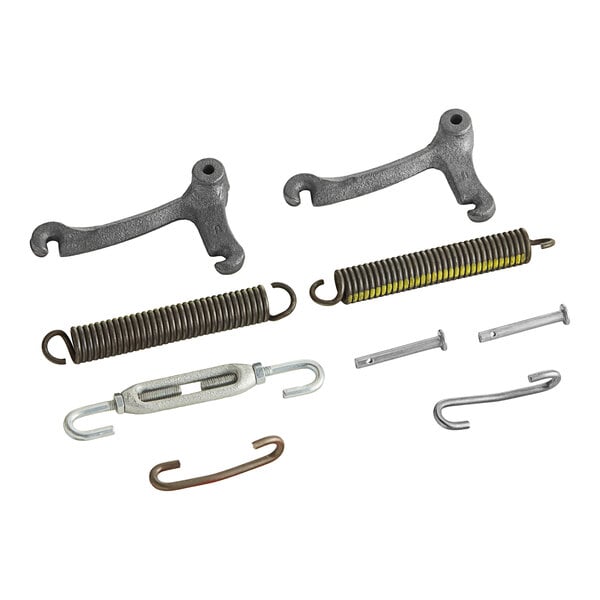 A group of metal springs and screws for a Vulcan range.