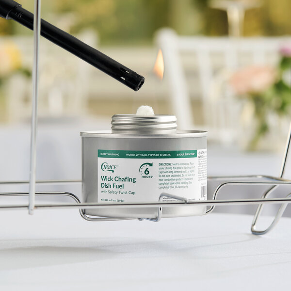 Choice 6 Hour Wick Chafing Dish Fuel with Safety Twist Cap