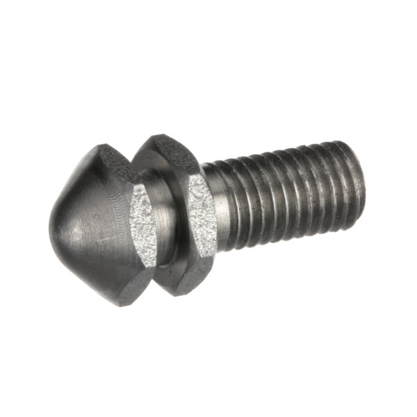 A close-up of a Henny Penny stud with a screw on it.