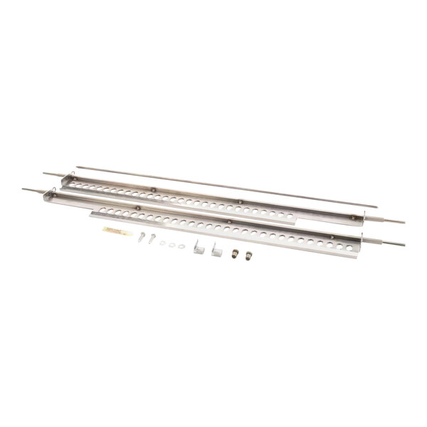 A stainless steel Prince Castle Gate Assembly kit with metal rods.