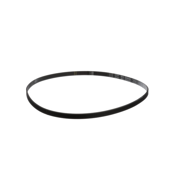 A black SaniServ belt with white text.