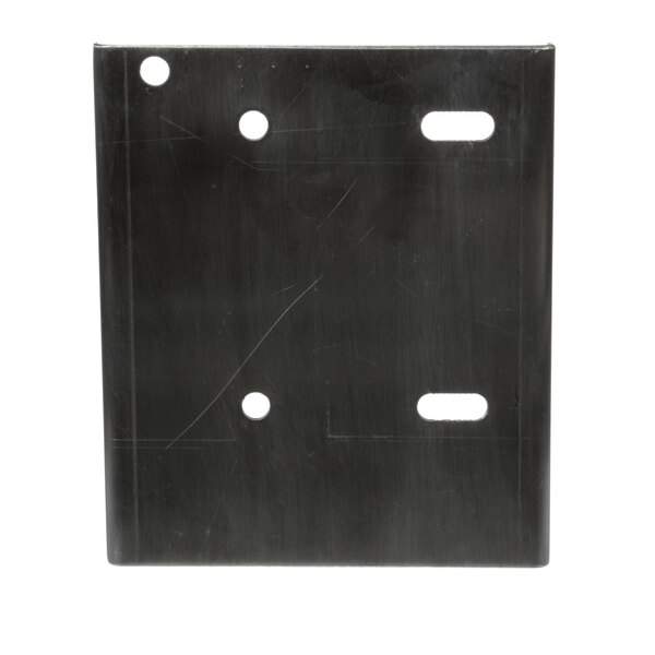 A black metal Blakeslee motor mount bracket with holes.