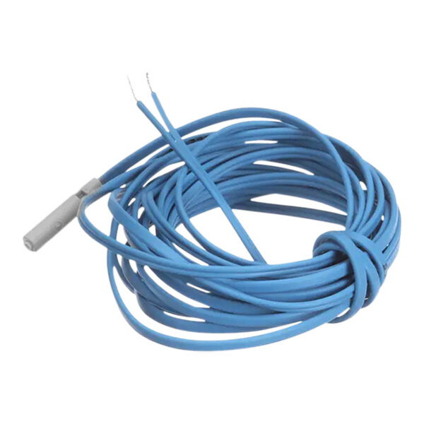 A close-up of a blue wire with a white handle on a True Refrigeration 960461 Probe.