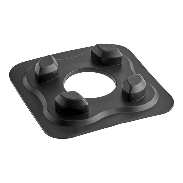 A black square jar pad with four raised supports and a central circular opening.