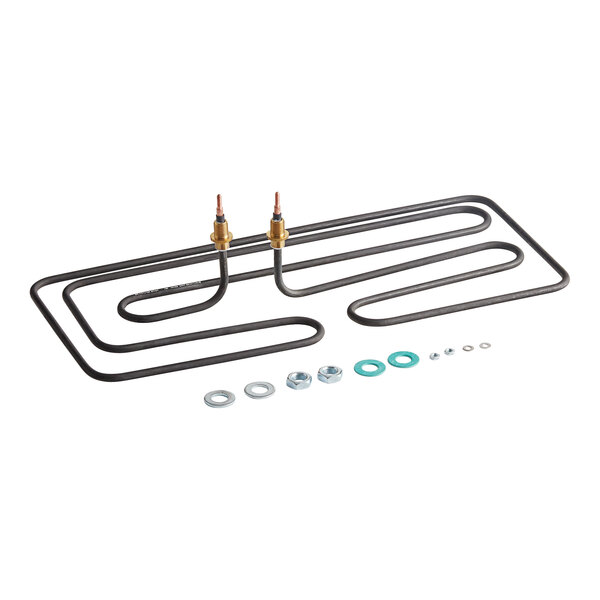 A Cleveland heating element with metal nuts and wires.