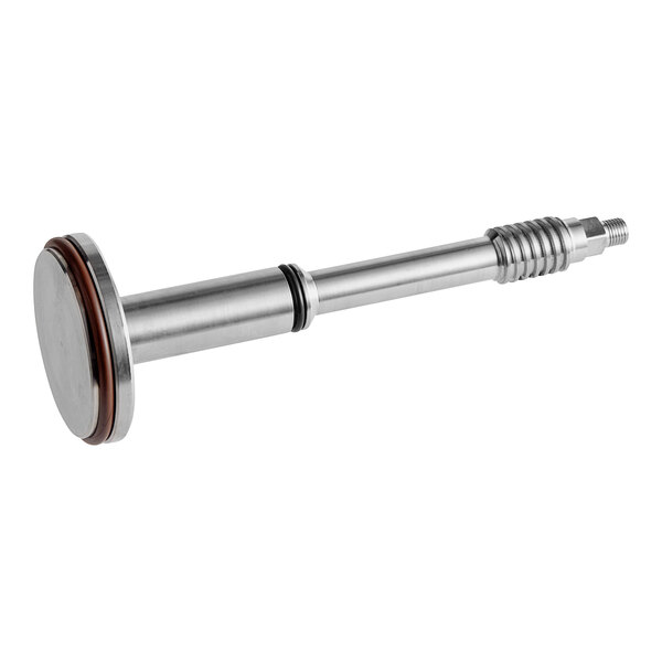 A stainless steel Cleveland stem with a red knob.