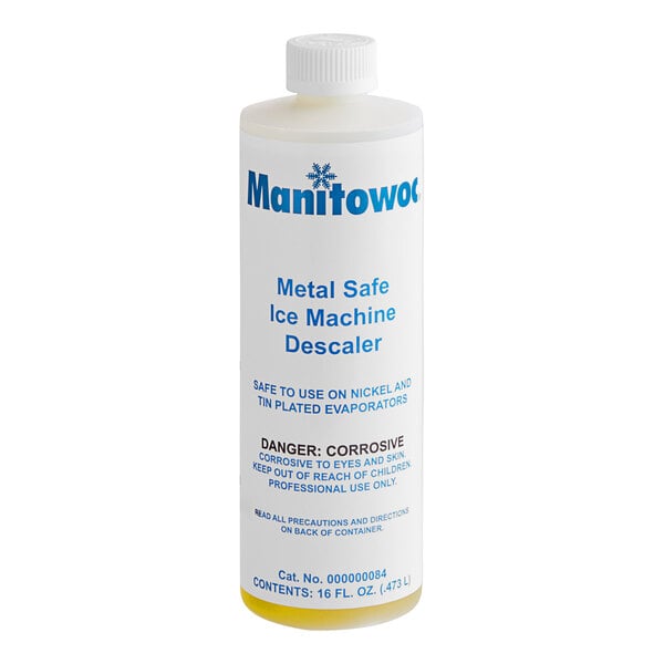 A white bottle of Manitowoc Ice I/M Cleaner with a label.