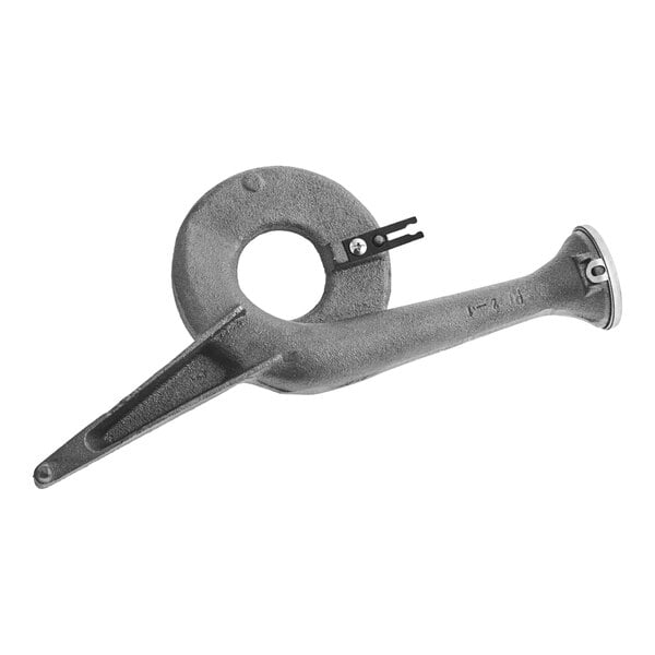 A grey metal Vulcan front venturi with a hole.