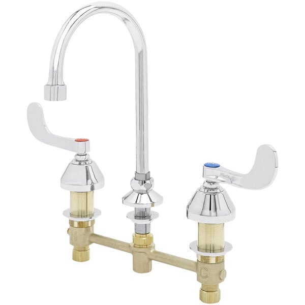 a faucet with a lever