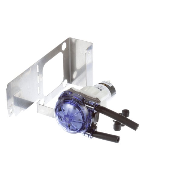 A blue and black Hobart detergent pump conversion kit with a metal bracket.