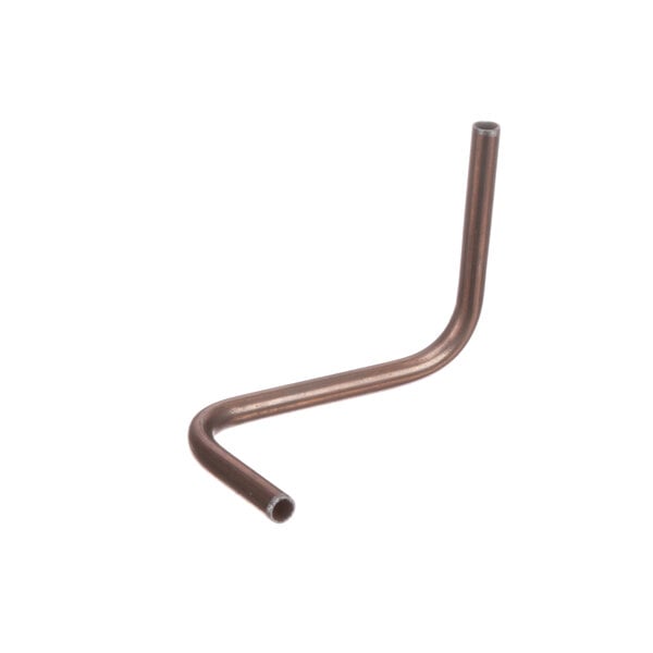 A curved copper pipe with a tee fitting.