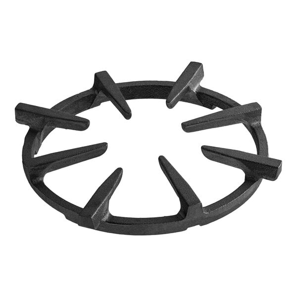 A black cast iron Garland ring grate with five holes.