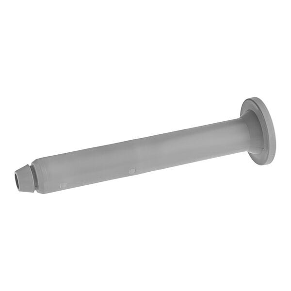 A grey plastic Hobart dishwasher overflow tube with a white handle.